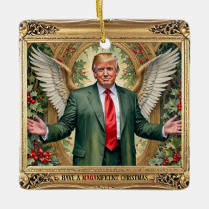 MAGA Trump Square  stijl aangepaste kerst Keramisch Ornament