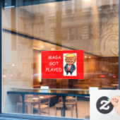 MAGA werd beetgenomen Raamsticker (Cafe Raam)