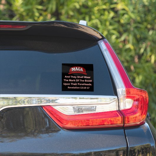MAGA Window Decal – Openbaringen 13:16-17 Sticker (Auto Zijkant)