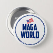 MAGA World Ronde Button 7,6 Cm (Voorkant /achterkant)