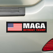 MAGA zonder Trump Amerikaanse vlag bumpersticker (Op auto)