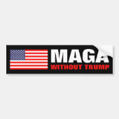 MAGA zonder Trump Amerikaanse vlag bumpersticker (Voorkant)