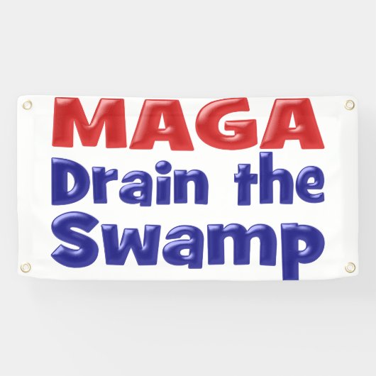 MAGA Zuig het moerasblauwe moeras rood op Spandoek (Horizontaal)