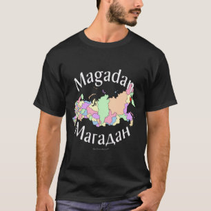 Magadan Rusland-kaart T-shirt