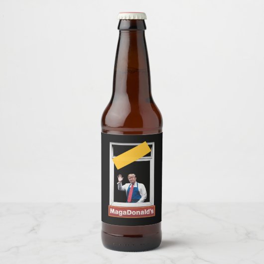 MAGADonald's Trump 2024 Bier Etiket (Voorkant)