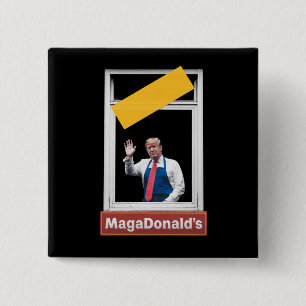 MAGADonald's Trump 2024 Vierkante Button 5,1 Cm