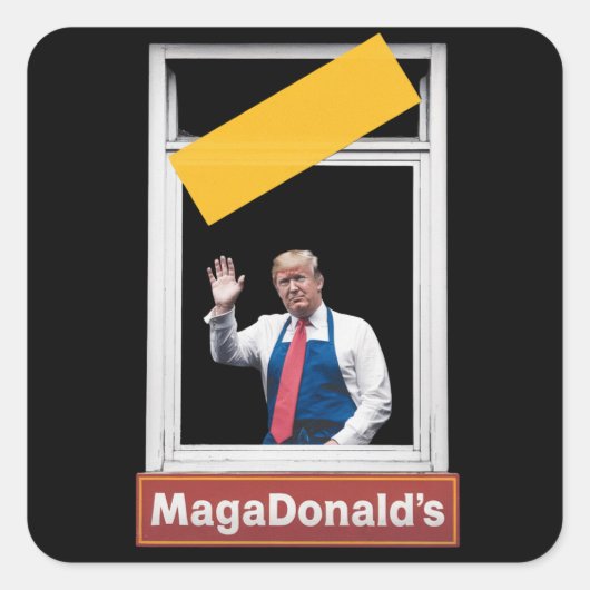 Magadonalds Trump 2024 Vierkante Sticker (Voorkant)