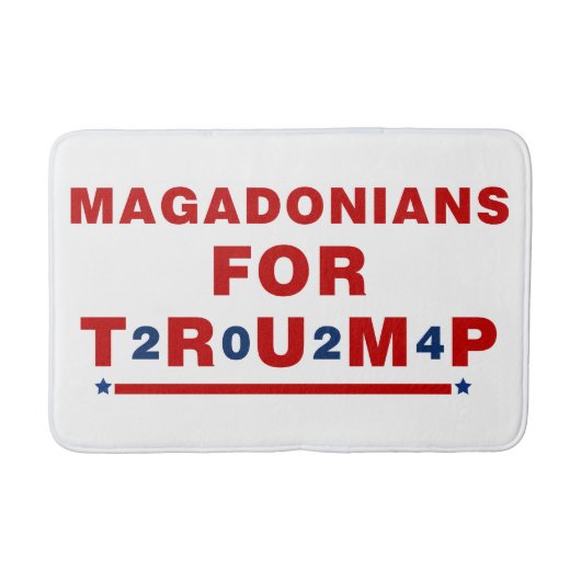 Magadonians voor Trump 2024 Red Blue Star Badmat (Voorkant)