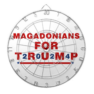 Magadonians voor Trump 2024 Red Blue Star Dartbord