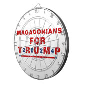 Magadonians voor Trump 2024 Red Blue Star Dartbord (Voorkant Rechts)