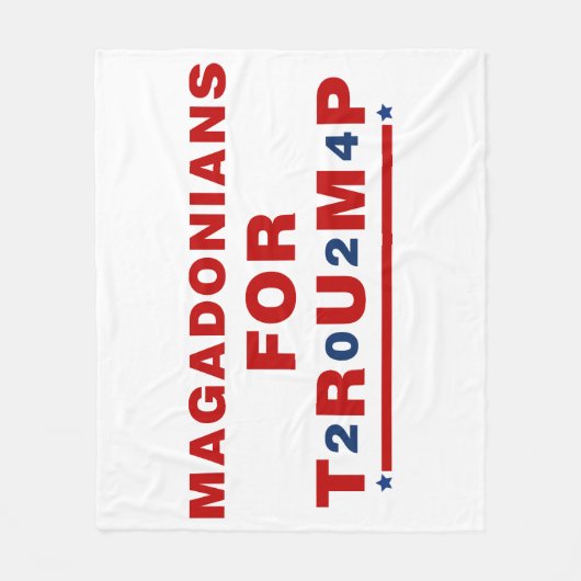 Magadonians voor Trump 2024 Red Blue Star Fleece Deken (Voorkant)