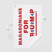 Magadonians voor Trump 2024 Red Blue Star Golfhanddoek (Insitu)