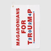 Magadonians voor Trump 2024 Red Blue Star Golfhanddoek (Voorkant)