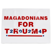 Magadonians voor Trump 2024 Red Blue Star Groot Cadeauzakje (Voorkant)