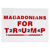 Magadonians voor Trump 2024 Red Blue Star Groot Cadeauzakje (Achterkant)
