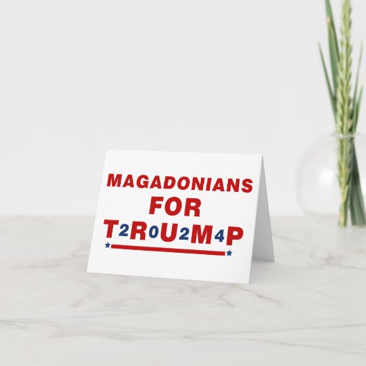 Magadonians voor Trump 2024 Red Blue Star Kaart (Voorkant)
