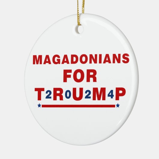 Magadonians voor Trump 2024 Red Blue Star Keramisch Ornament (Links)