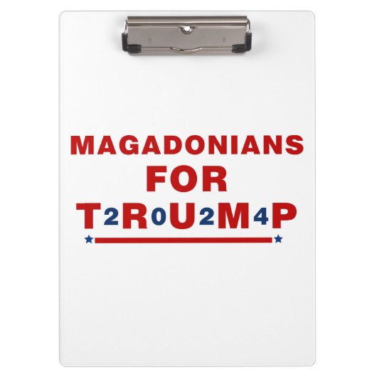 Magadonians voor Trump 2024 Red Blue Star Klembord (Voorkant)