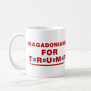 Magadonians voor Trump 2024 Red Blue Star Koffiemok