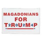 Magadonians voor Trump 2024 Red Blue Star Kussensloop (Achterkant)