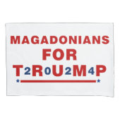 Magadonians voor Trump 2024 Red Blue Star Kussensloop (Voorkant)