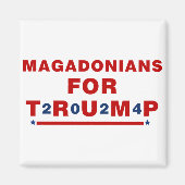Magadonians voor Trump 2024 Red Blue Star Magneet (Voorkant)