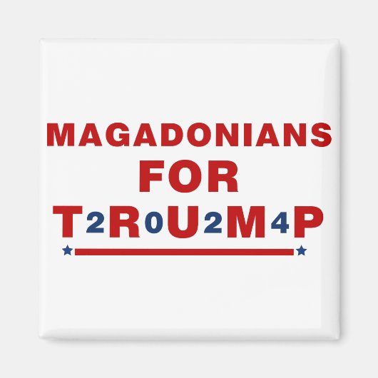 Magadonians voor Trump 2024 Red Blue Star Magneet (Voorkant)