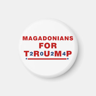 Magadonians voor Trump 2024 Red Blue Star Magneet
