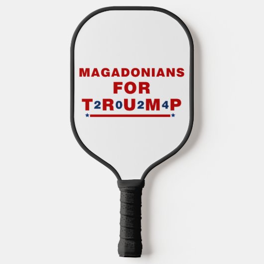 Magadonians voor Trump 2024 Red Blue Star Pickleball Paddle (Achterkant)