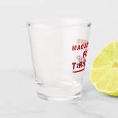 Magadonians voor Trump 2024 Red Blue Star Shot Glas (Links)