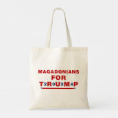 Magadonians voor Trump 2024 Red Blue Star Tote Bag (Achterkant)