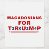 Magadonians voor Trump 2024 Red Blue Star Wijn Etiket (Enkel label)