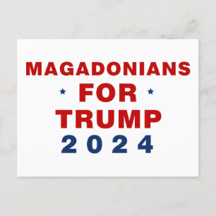 Magadonians voor Trump 2024 Rood Blauw Briefkaart