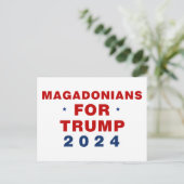 Magadonians voor Trump 2024 Rood Blauw Briefkaart (Staand voorkant)