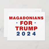 Magadonians voor Trump 2024 Rood Blauw Briefkaart (Voorkant / Achterkant)