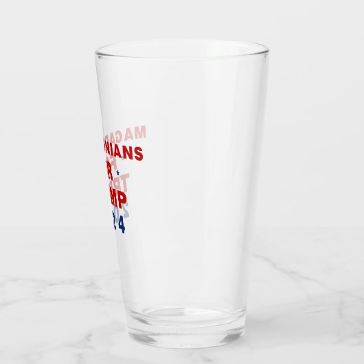 Magadonians voor Trump 2024 Rood Blauw Glas (Links)