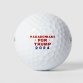 Magadonians voor Trump 2024 Rood Blauw Golfballen (Voorkant)