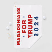 Magadonians voor Trump 2024 Rood Blauw Golfhanddoek (Insitu)
