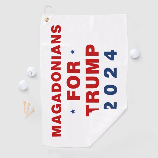 Magadonians voor Trump 2024 Rood Blauw Golfhanddoek (Insitu)