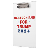 Magadonians voor Trump 2024 Rood Blauw Klembord (Links)