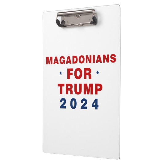 Magadonians voor Trump 2024 Rood Blauw Klembord (Links)