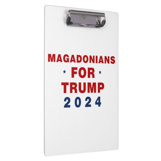 Magadonians voor Trump 2024 Rood Blauw Klembord (Rechts)