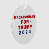 Magadonians voor Trump 2024 Rood Blauw Ornament (voorkant)