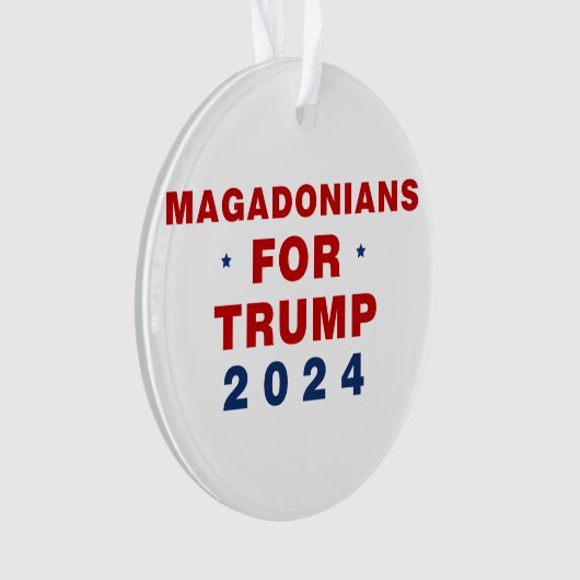 Magadonians voor Trump 2024 Rood Blauw Ornament (voorkant)