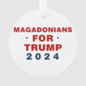 Magadonians voor Trump 2024 Rood Blauw Ornament (achterkant)