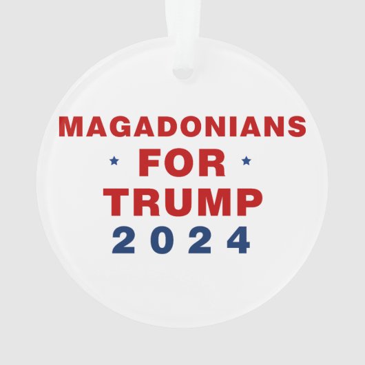 Magadonians voor Trump 2024 Rood Blauw Ornament (achterkant)