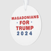 Magadonians voor Trump 2024 Rood Blauw Ornament (voorkant)