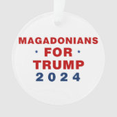 Magadonians voor Trump 2024 Rood Blauw Ornament (voorkant)