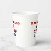 Magadonians voor Trump 2024 Rood Blauw Papieren Bekers (Links)