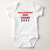 Magadonians voor Trump 2024 Rood Blauw Romper (Voorkant)